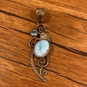 Elegant Sterling Silver and Larimar Pendant